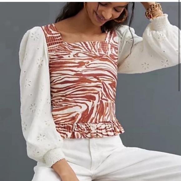 NWT love the label puffed sleeve blouse - Picture 2 of 5